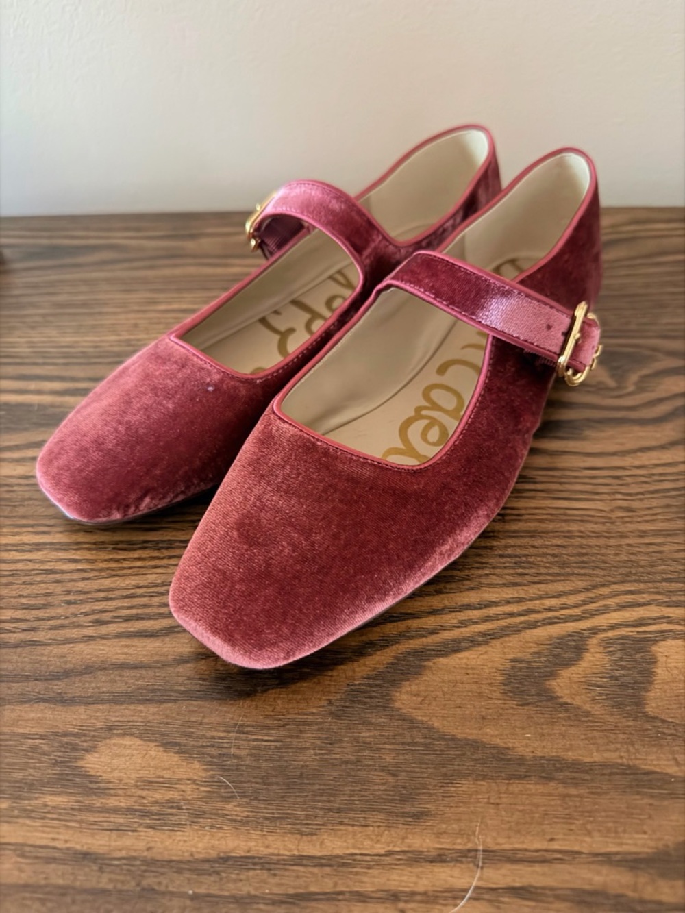 Sam Edelman Velvet Mary Jane Flats in Roseberry